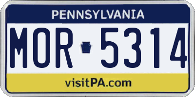 PA license plate MOR5314