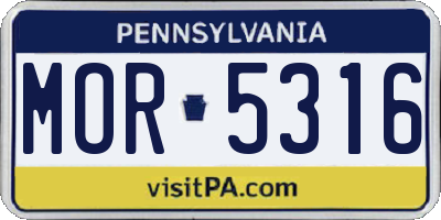 PA license plate MOR5316