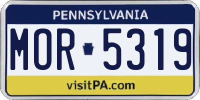 PA license plate MOR5319