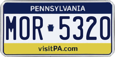 PA license plate MOR5320