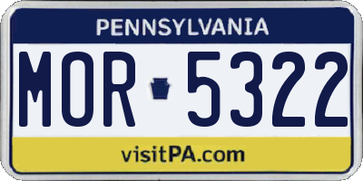 PA license plate MOR5322