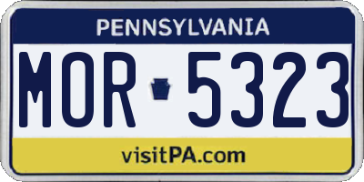 PA license plate MOR5323