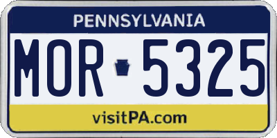 PA license plate MOR5325