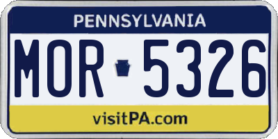 PA license plate MOR5326