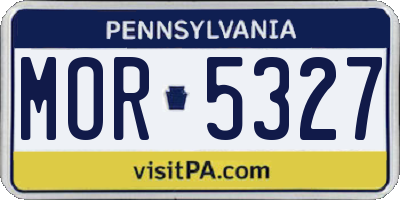 PA license plate MOR5327