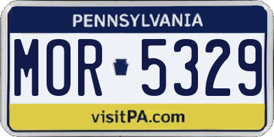 PA license plate MOR5329