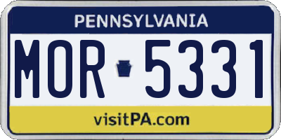 PA license plate MOR5331
