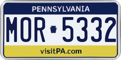 PA license plate MOR5332