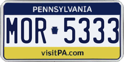 PA license plate MOR5333