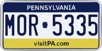 PA license plate MOR5335
