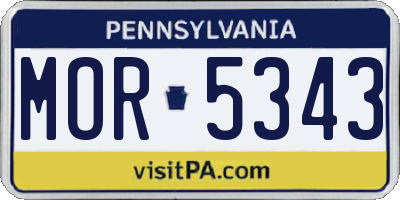 PA license plate MOR5343