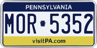 PA license plate MOR5352
