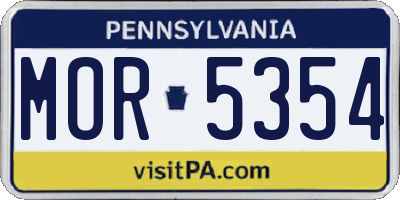 PA license plate MOR5354