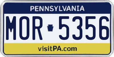 PA license plate MOR5356