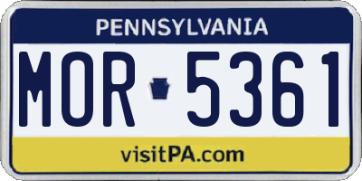 PA license plate MOR5361