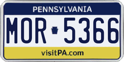 PA license plate MOR5366