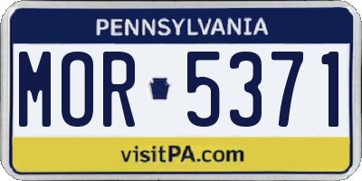 PA license plate MOR5371
