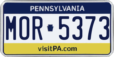 PA license plate MOR5373