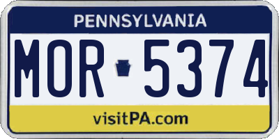 PA license plate MOR5374