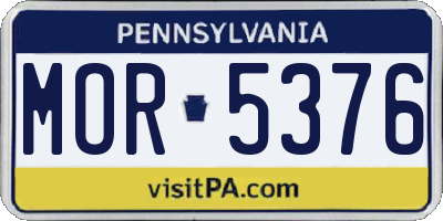 PA license plate MOR5376