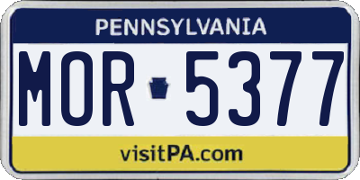 PA license plate MOR5377