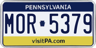 PA license plate MOR5379