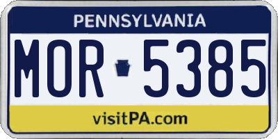 PA license plate MOR5385