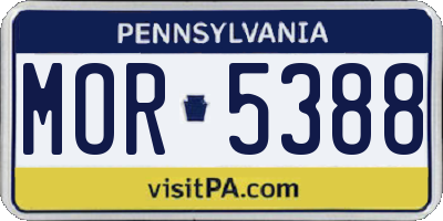 PA license plate MOR5388