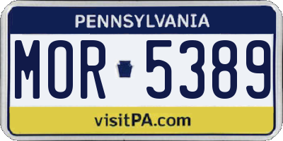 PA license plate MOR5389