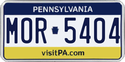 PA license plate MOR5404