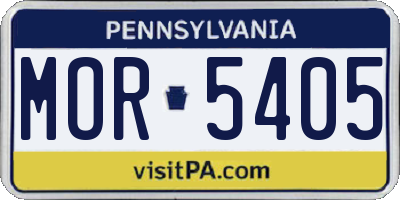PA license plate MOR5405
