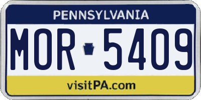 PA license plate MOR5409