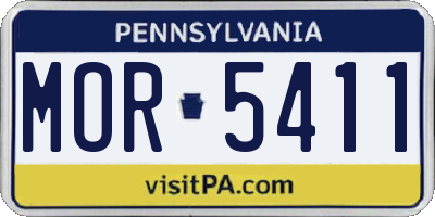 PA license plate MOR5411