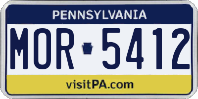 PA license plate MOR5412