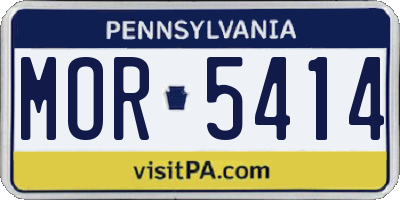 PA license plate MOR5414
