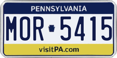 PA license plate MOR5415