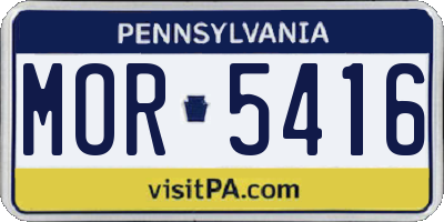 PA license plate MOR5416