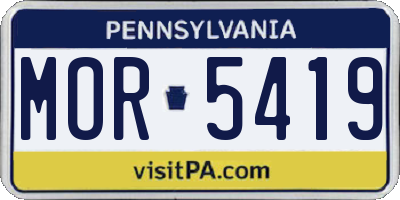 PA license plate MOR5419