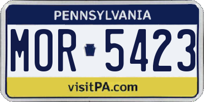 PA license plate MOR5423