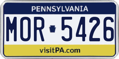 PA license plate MOR5426