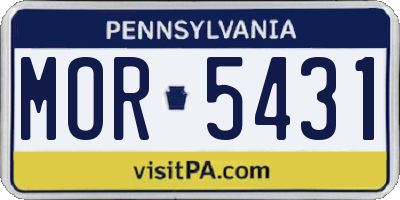 PA license plate MOR5431