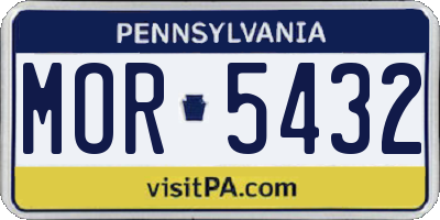 PA license plate MOR5432