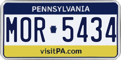 PA license plate MOR5434