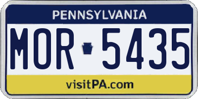 PA license plate MOR5435