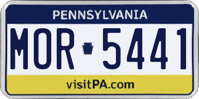 PA license plate MOR5441