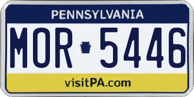 PA license plate MOR5446