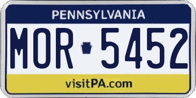 PA license plate MOR5452