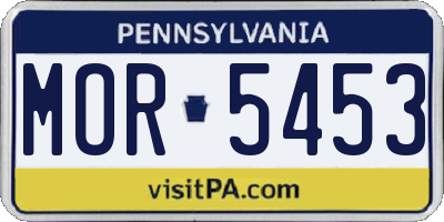 PA license plate MOR5453