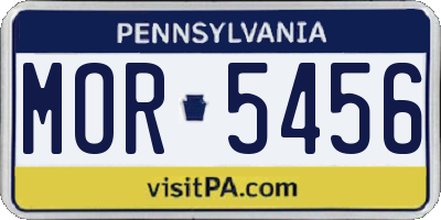 PA license plate MOR5456