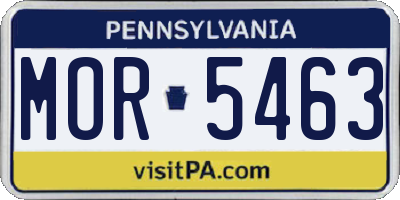 PA license plate MOR5463